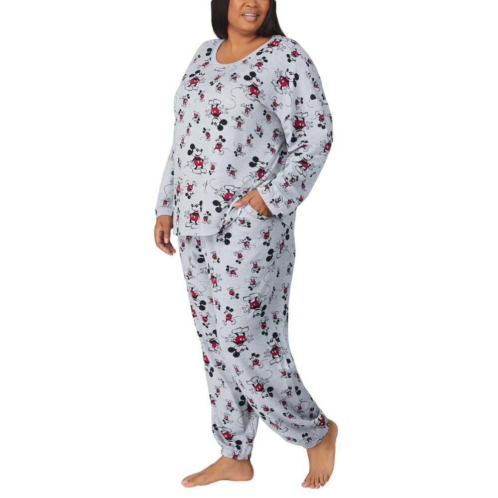 Disney Mickey Mouse Lounge Set Womens 2 Piece Pajama Set Soft Comfy - Picture 7 of 9